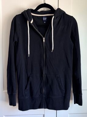 GAP Black Zipper Hoodie with Cream Trim | STall
